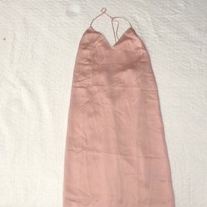 Pink Silk Midi Dress